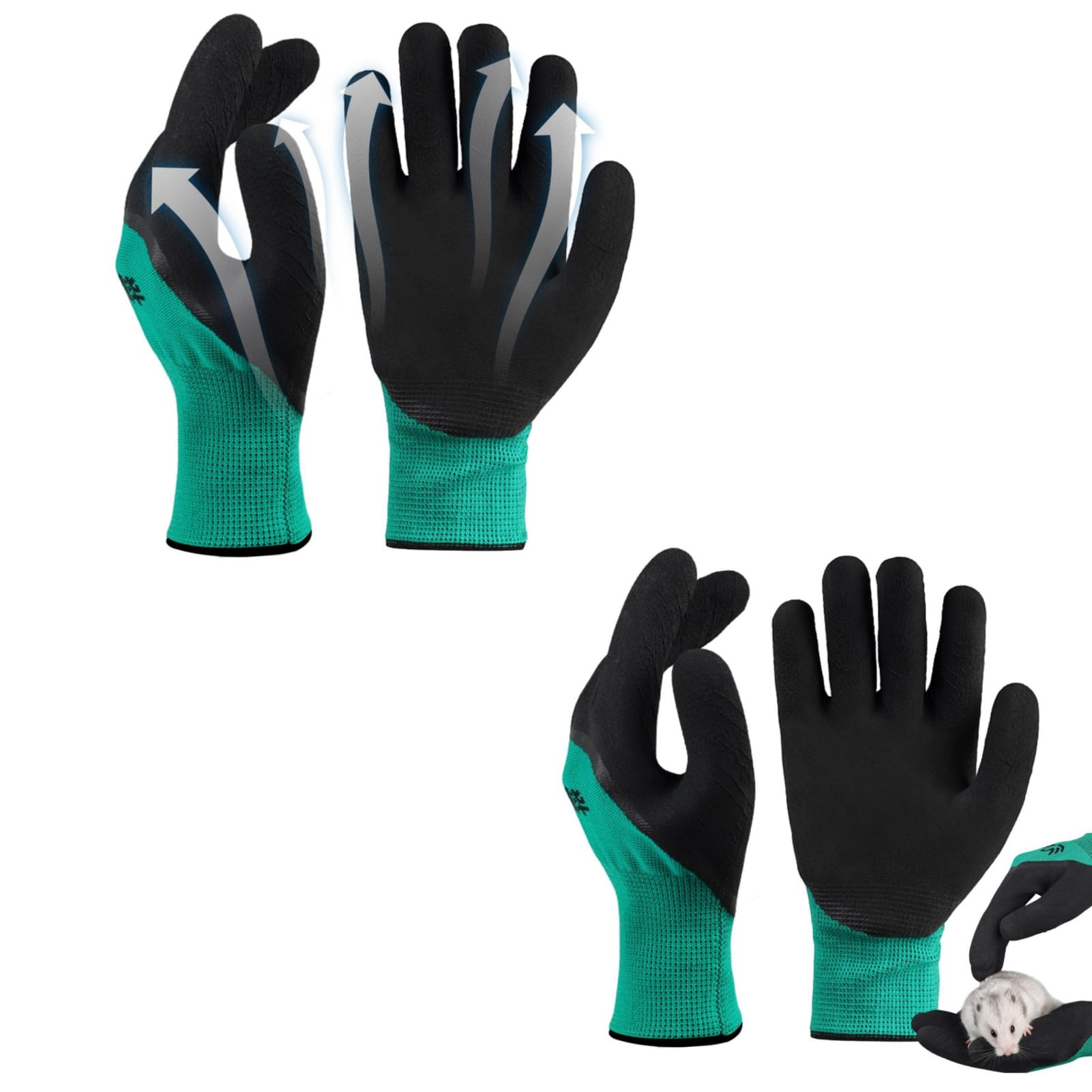 2Pairs Bite Proof Gloves, Animal Handling Gloves, Working Security Protective Glove Puncture-resistant Anti Cut Insulated Thickened Anti Scratch Safe Touch, Multifunctional For Cat, Dog, Bird, Hamster