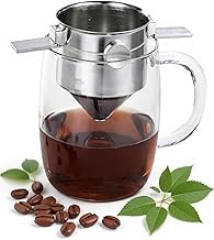 AASHONEE Coffee Filter Stainless Steel | Portable Collapsible Pour Over Dripper | Reusable Slow Drip Coffee Filter for Travel, Camping & Office
