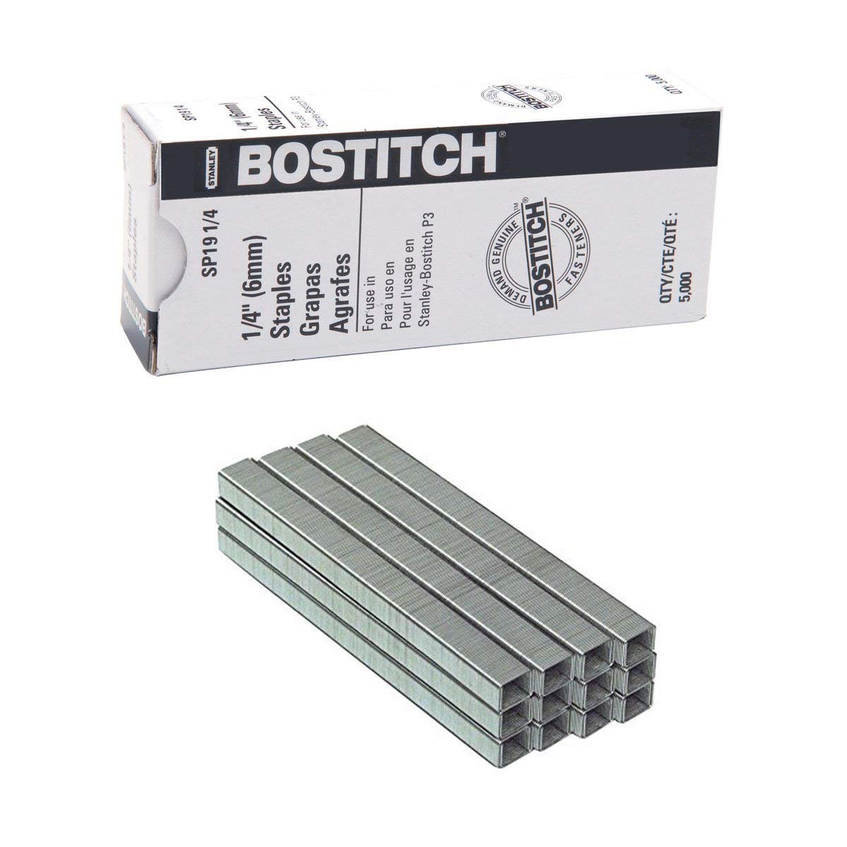 Bostitch SP191/4 - Punti metallici per pinzatrice P3, gamba: 0,6 cm, 12 scatole da 5.000 pezzi