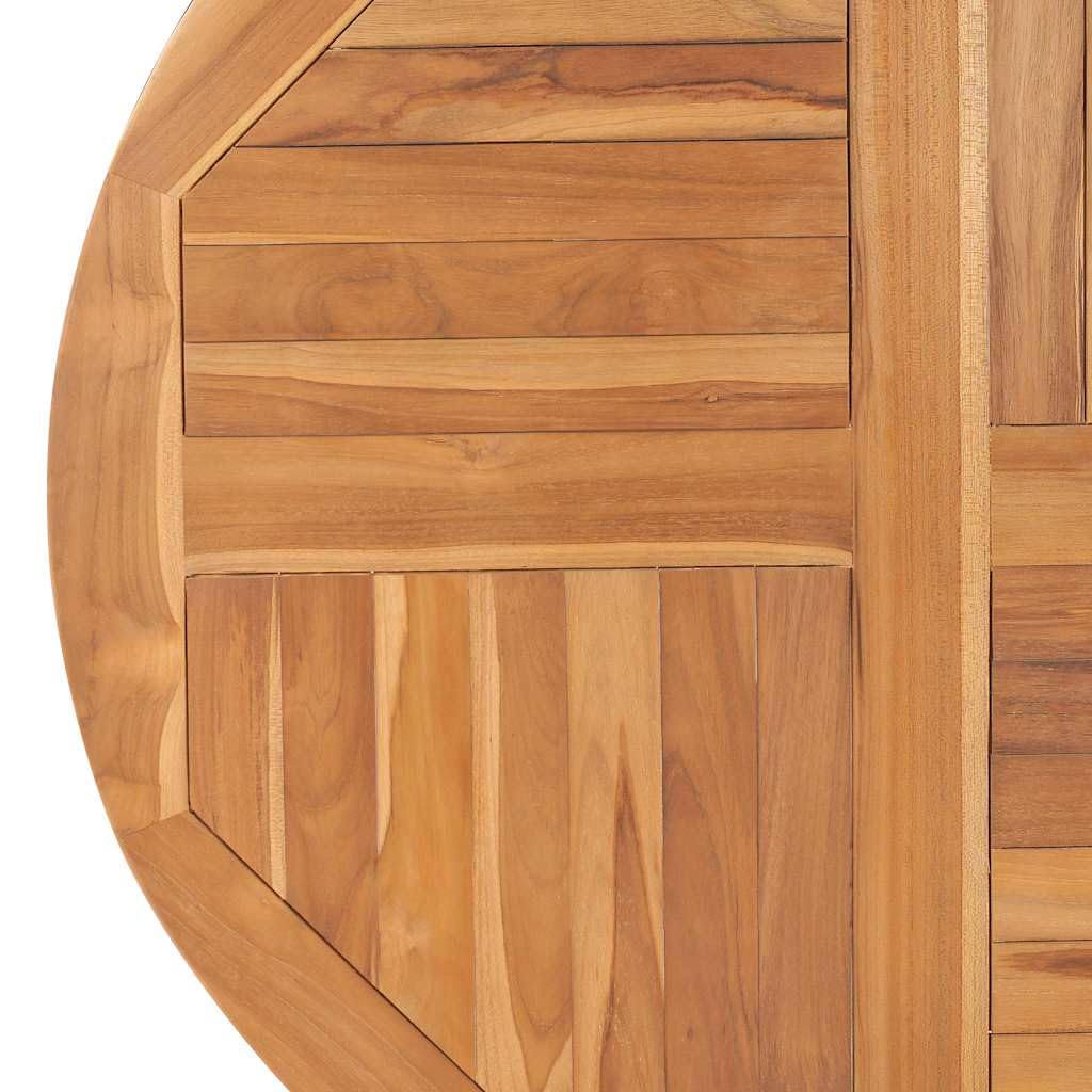 vidaXL Teak Massiv Tischplatte Massivholzplatte Holzplatte Ersatztischplatte Holz Platte für Esstisch Esszimmertisch Rund 2,5cm 90cm