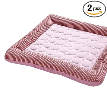 VMS INDIADog Cage Mat Pets Self Cooling Mattress Bed Pad Sleeping Mat Pink 45x35cm