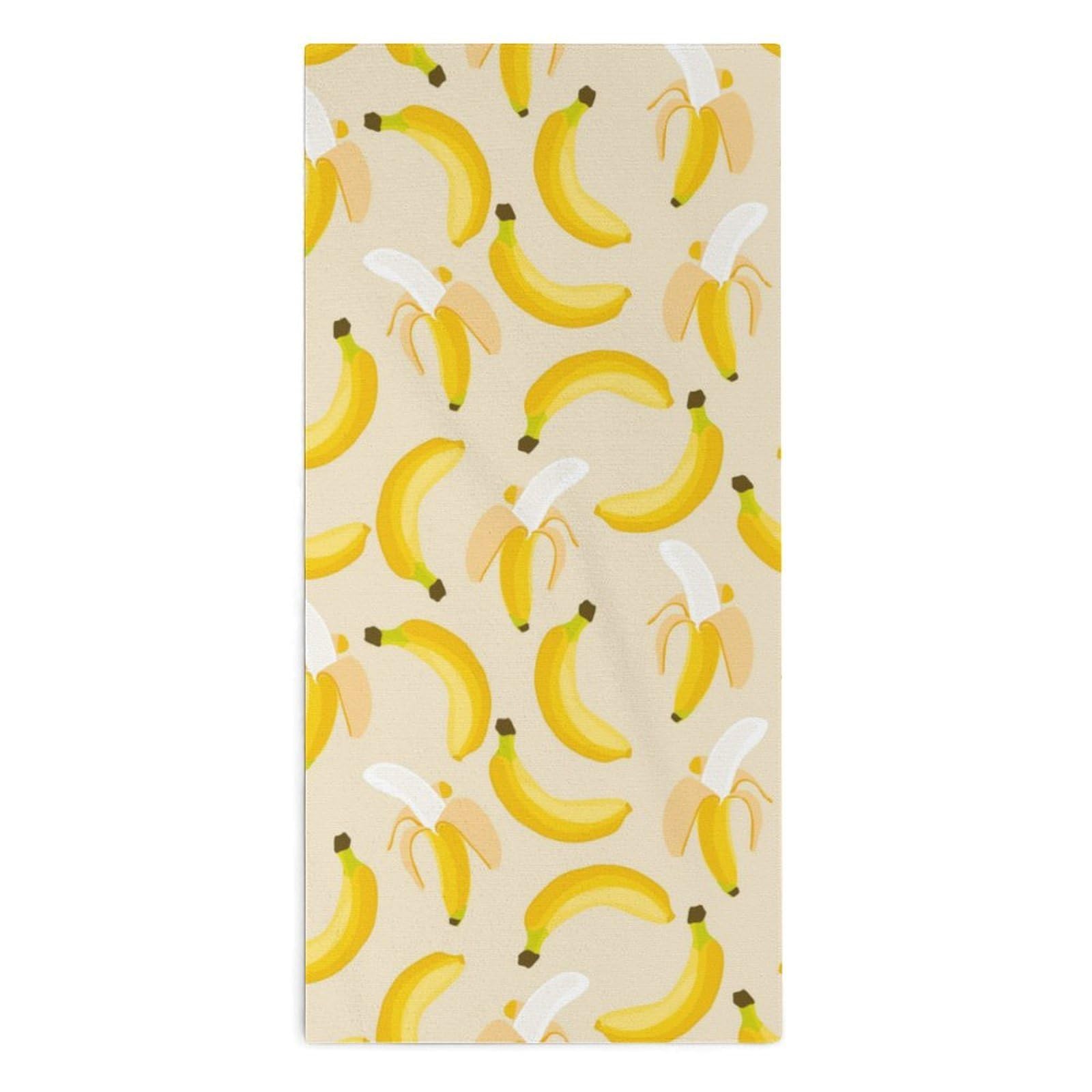 NCLQVJXZKHW Banana Pattern Hand Towels Soft Face Towel Gym Bathroom Travel Hotel 13"x28"