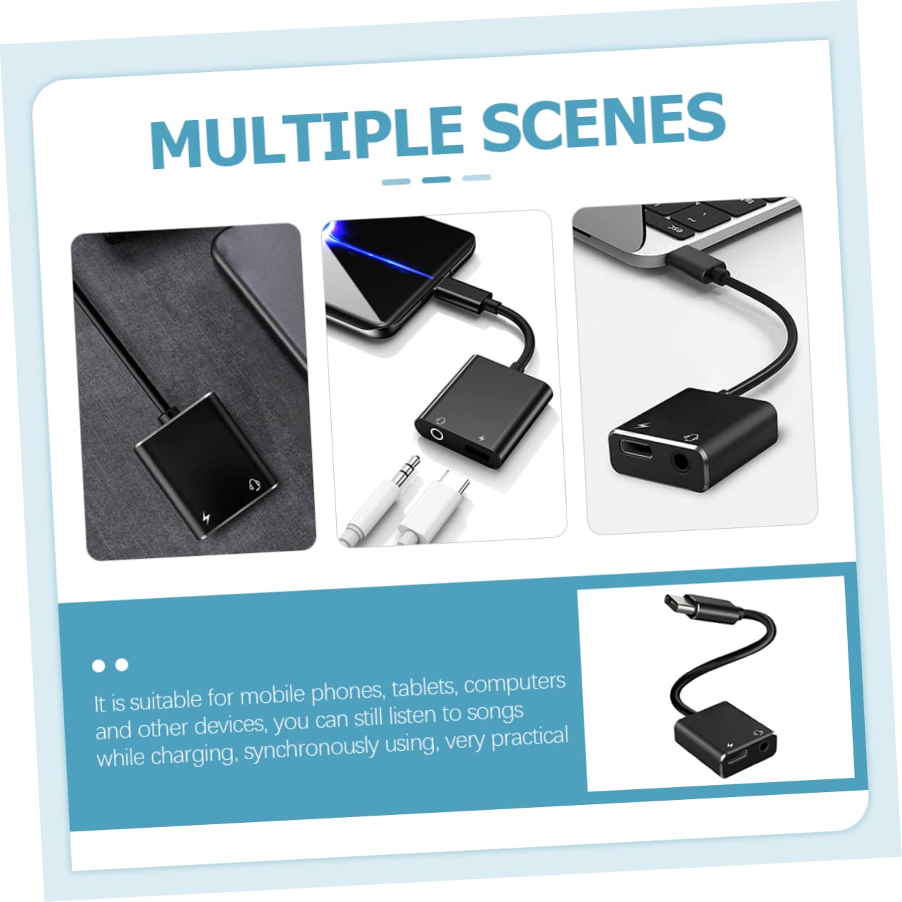 Mikikit 5pezzi Usb c Jack Adattatore Audio Convertitore Splitter Per Cuffie e Microfono Design Compatto e Compatibile Smartphone e Laptop