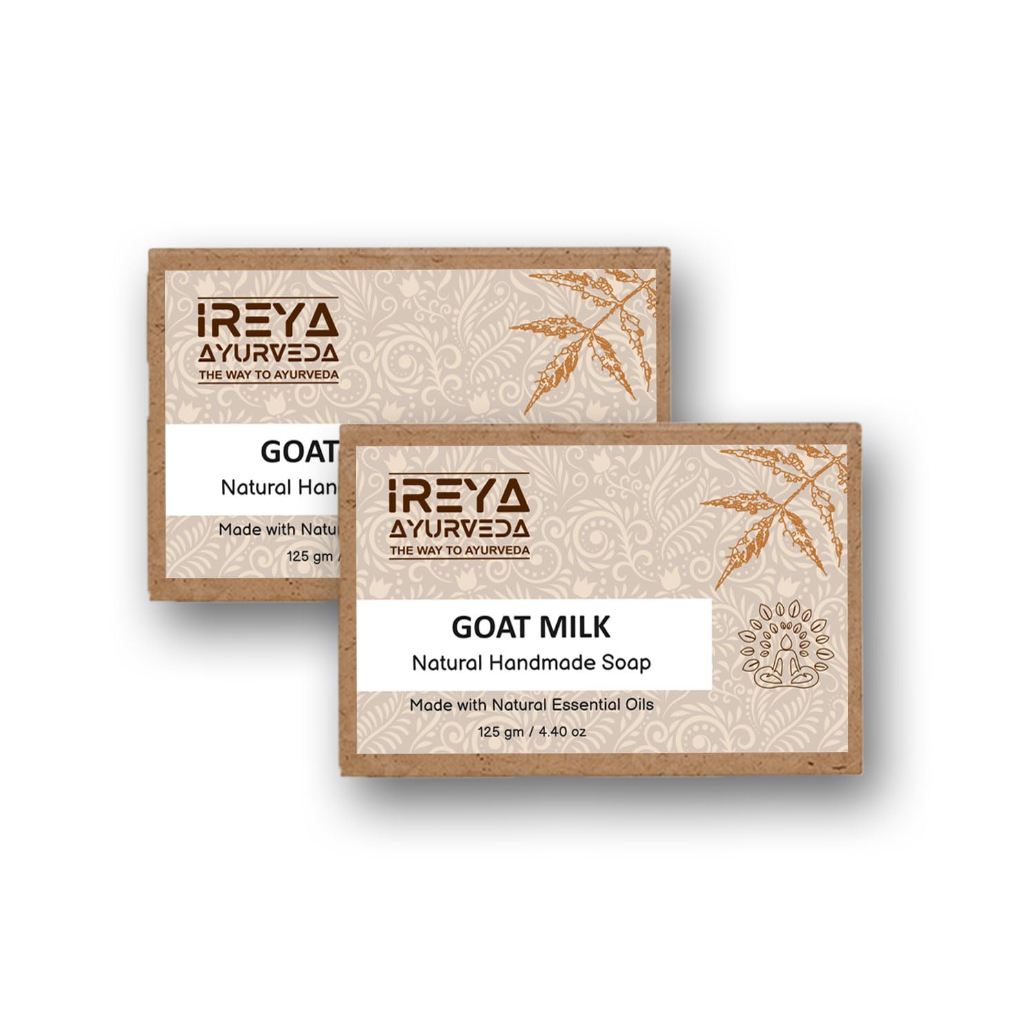 Goat Milk Soap With Lavender Shea Butter & Aloe Vera extract 125 g (4.41 oz) (Pack 2) Moisturizing Cleansing| Free from Parabens, SLS and Handmade Soap in India