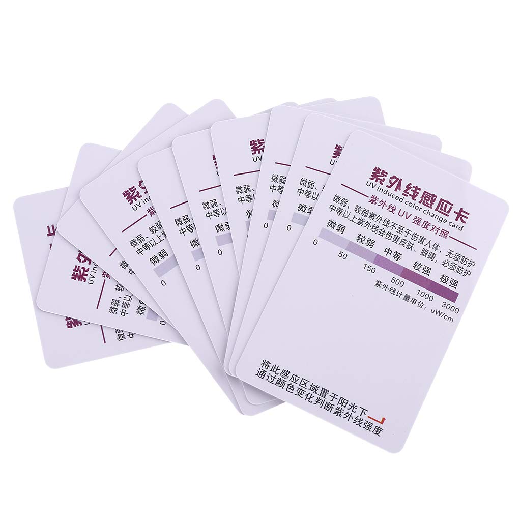 NAIXUE 10PCS UV Light Lamp Life Test Paper Reptile Terrarium UVB Test Card Outdoor Sunshine UV Test Card Repeatable,.