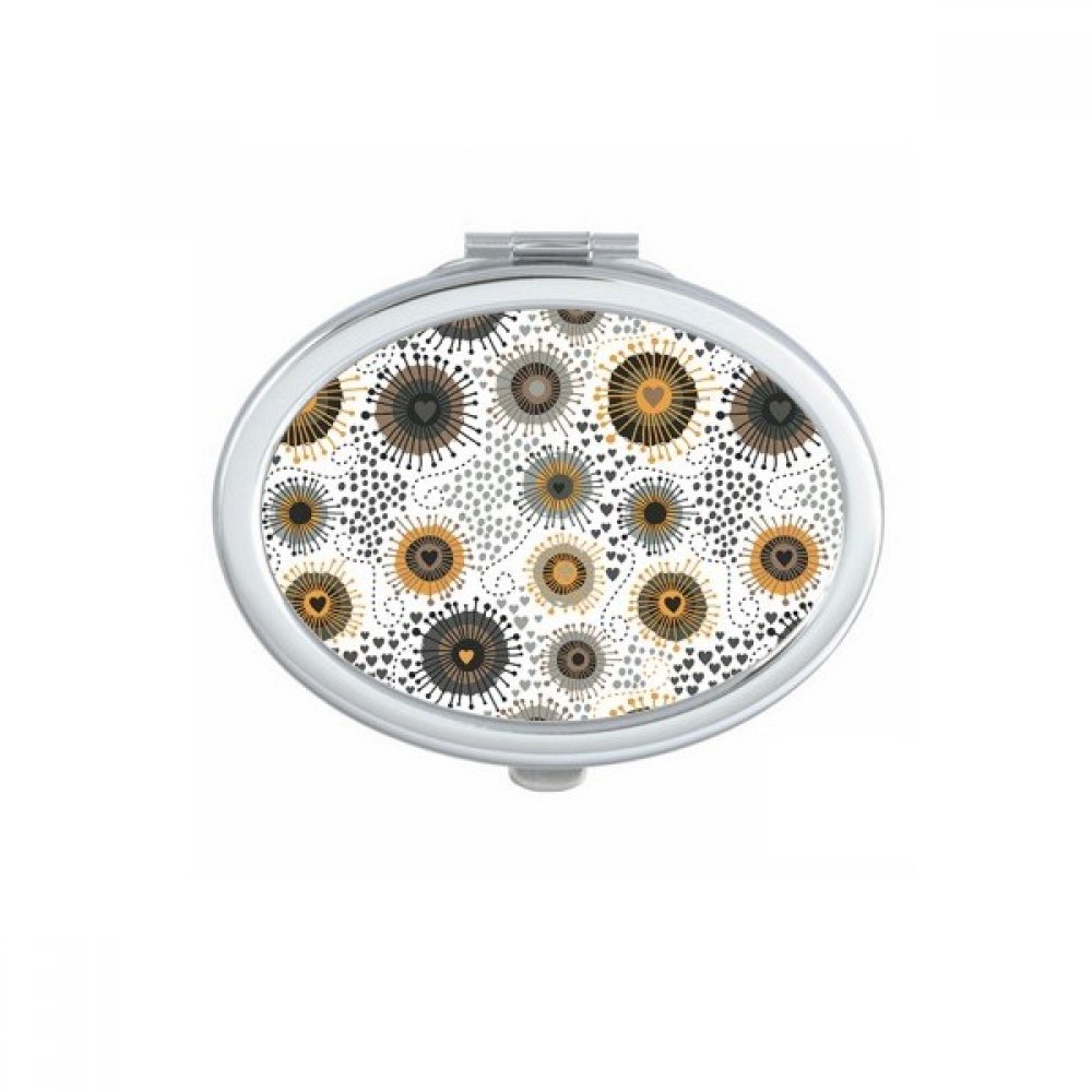 Miroir compact mignon petit cadeau portable fleurs jaunes pour anniversaire
