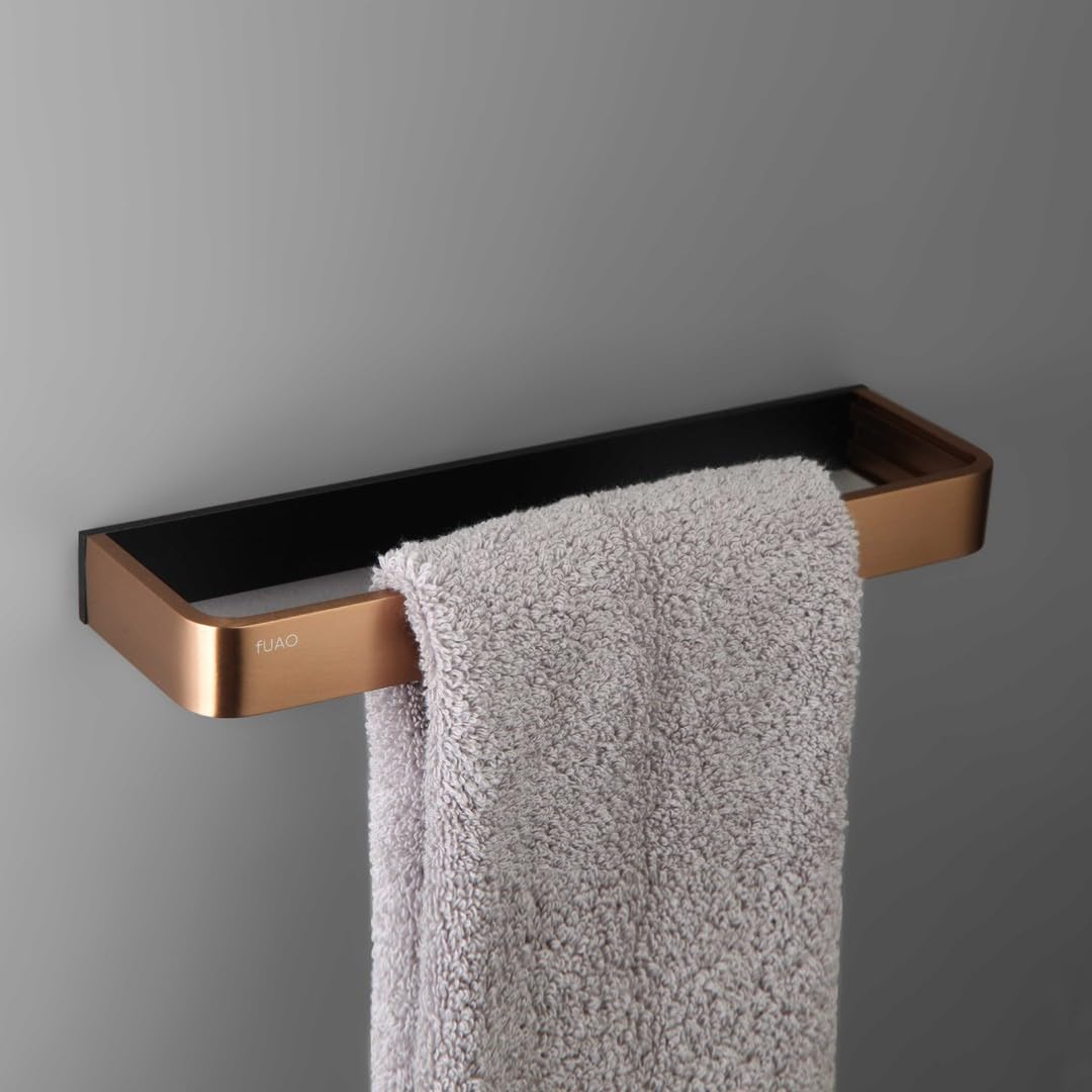 FUAO Maxton Series Towel Ring | Wall Mounted, Rust Proof & Corrosion Free, Heavy-Duty Bathroom Hand Towel Holder | Elegant Modern Design | Chrome, Brushed Gold & Matte Black (Brushed Rose Gold)