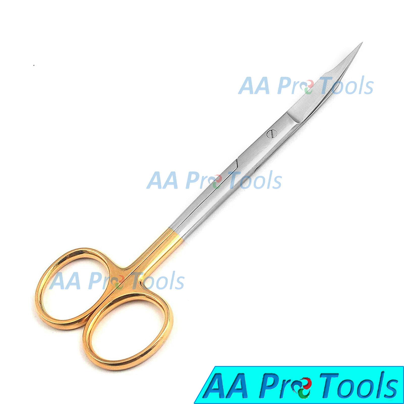 Goldman Fox Scissor 13 cm - Super Cut Sharpness - Premium Quality German Grade Stainless Steel - Gold Handles by AAProTools (Curved Blades)