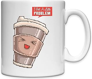 'I Got A Latte Problem' kubek do kawy z nadrukiem pikseli artystyczny kubek ceramiczny z nadrukiem