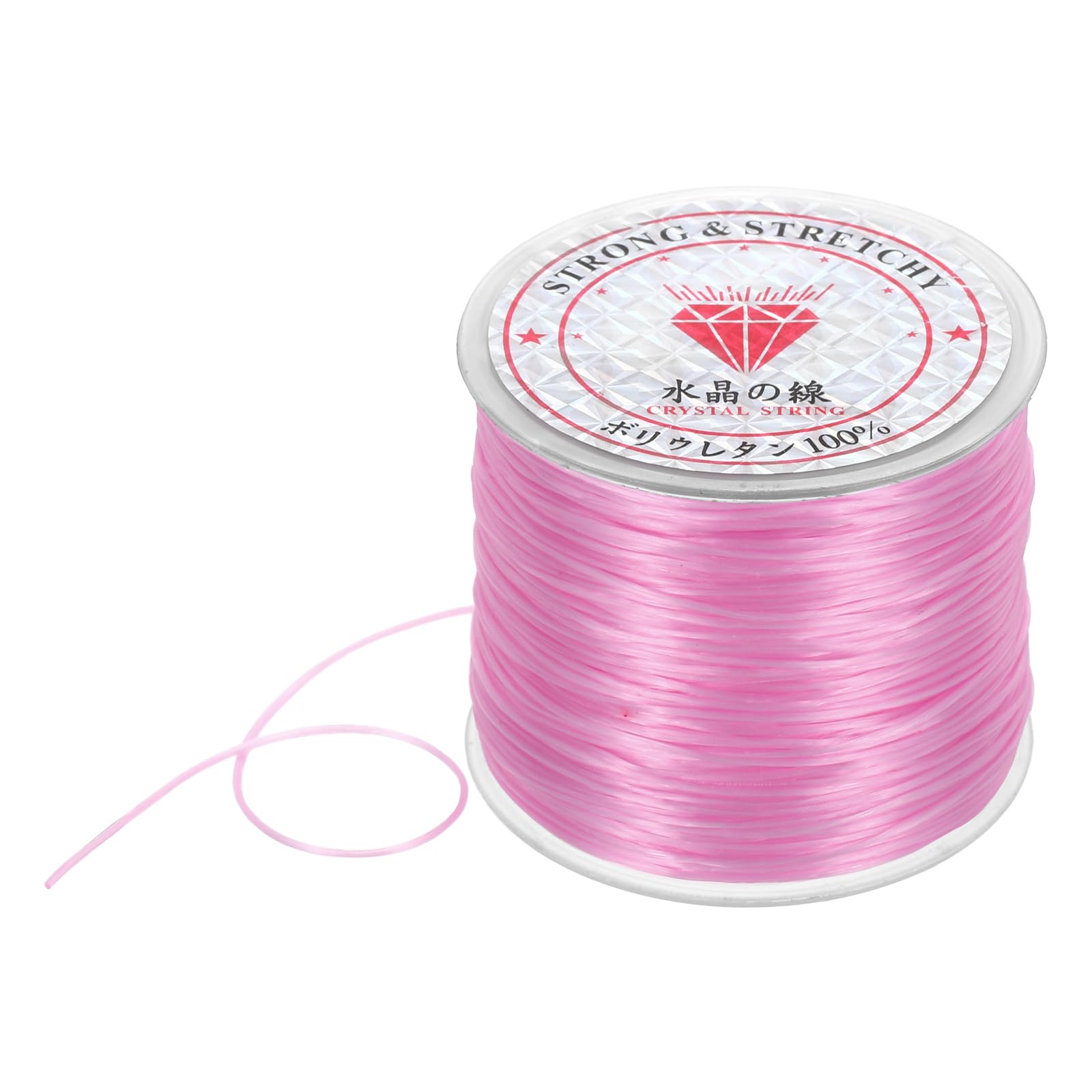 DMiotech Elastic String for Bracelets, 0.8mm Stretch Bead Cord for Jewelry Making, Necklaces and Bracelet Making Pink, 100m