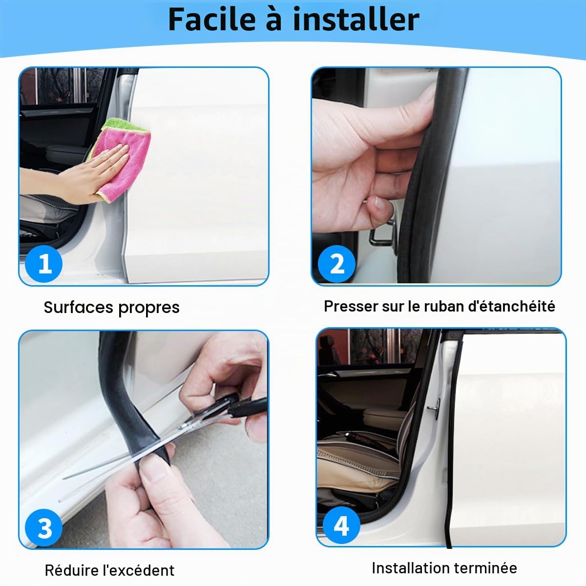 Joint de porte de voiture - En caoutchouc - Protection contre les intempéries - Pour voitures, bateaux, camping-cars, camions et applications domestiques (6m)
