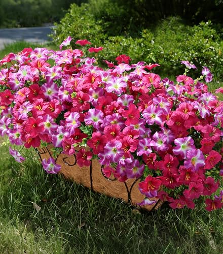 INSPRING 20 Bundles Silk Petunia with Eucalyptus UV Resistant, Mix