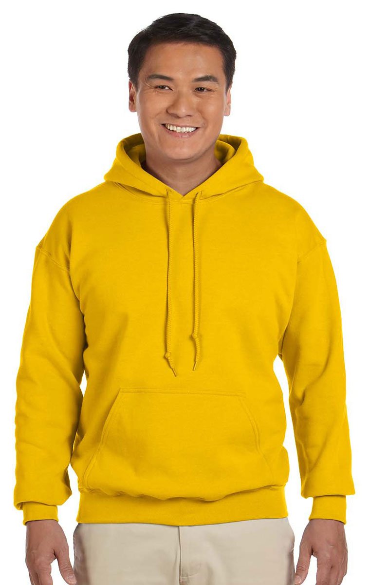 Gildan Heavy Blend Adult Hooded Sweatshirt Gold 2XL with Air Jet Spun Yarn