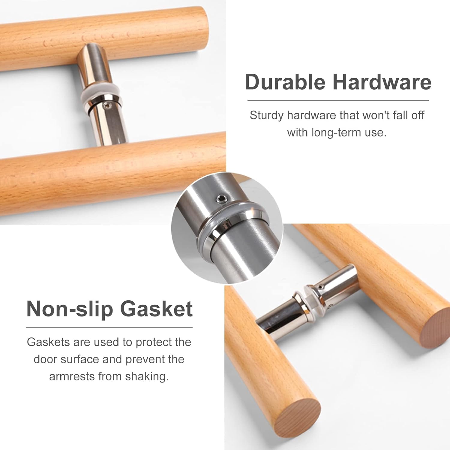 Door Pull Handle Sliding Barn Door Handle Push Pulls, Bathroom Office Entry Wooden Gate Handles, for Glass Door Metal Doors Pocket Door, Include Install Fitting (Size : 40cm/16inch)