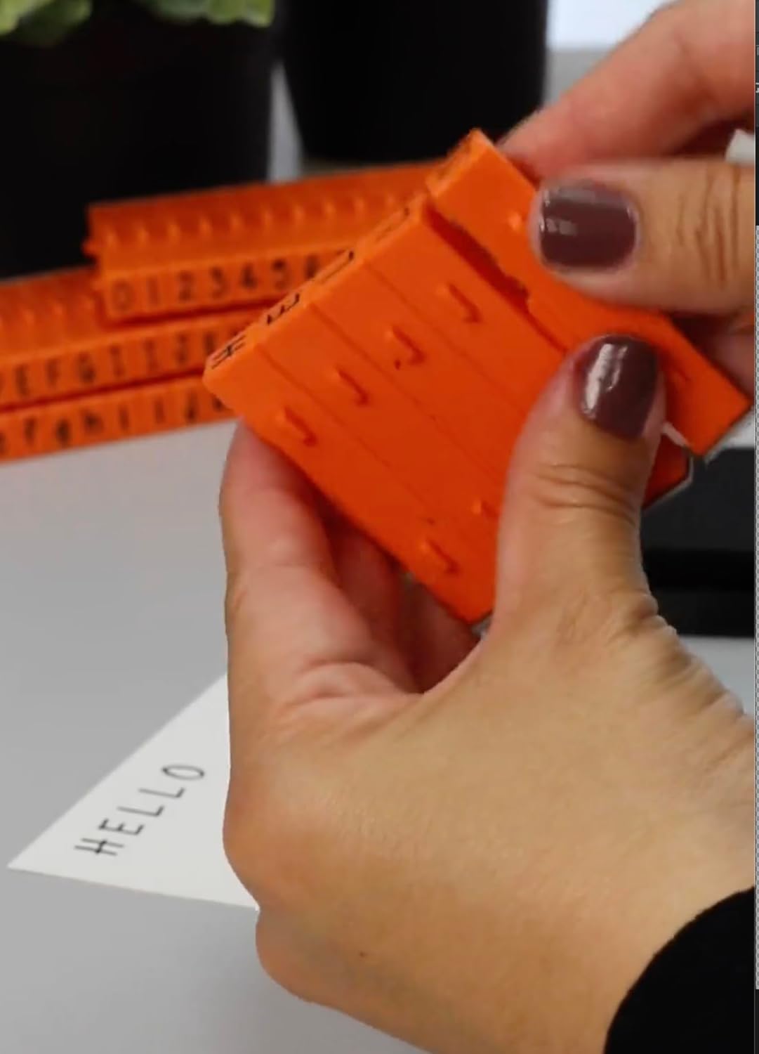 PEGZ® V2 Alphabet Stamps Clickable - Connectable Orange Crush Font (48 Uppercase & 48 Lowercase, 4 Blanks 100 pc Medium Size)