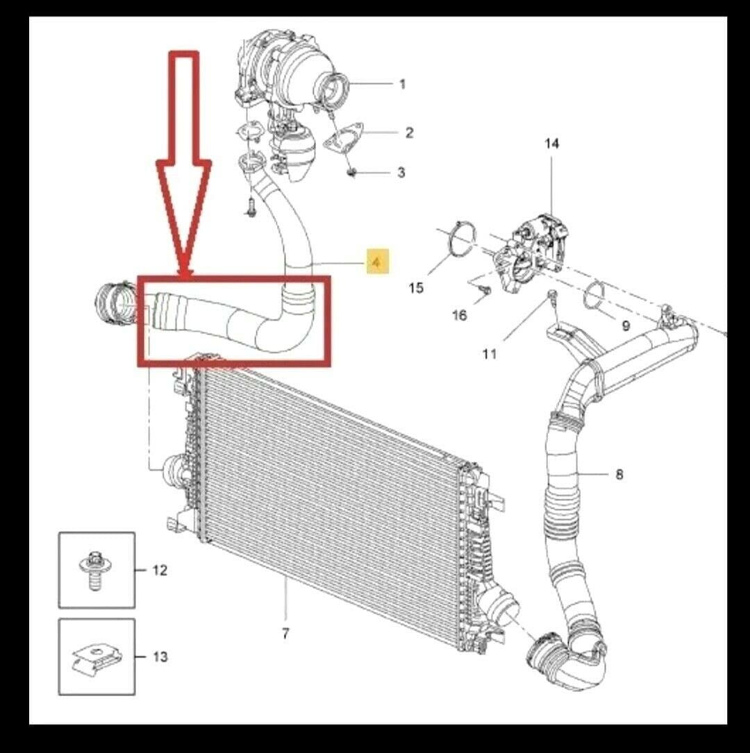 LLS-GERMANY Ladeluftschlauch Turboschlauch Kompatibel mit O.p.e.l. Astra J, 2.0 CDTi, 860291 13265274, 860169, 13386923