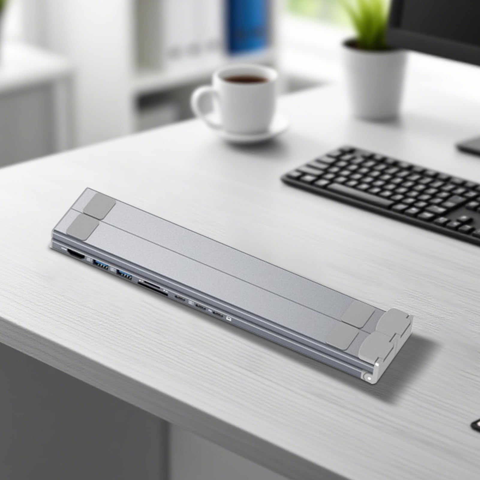 Base Para Portátil Con Puertos USB 8 En 1 Hub Para Tableta Con Ventilación | Soporte Ergonómico para Portátil Para Ordenador Portátil Tablet Computadora de