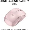 Mouse Bluetooth Logitech M240 Silent, inalámbrico, compacto, portátil, seguimiento suave, batería de 18 meses, para Windows, macOS, ChromeOS, compatible con PC, Mac, laptop, tablets - Rosa ECOLOGO 4