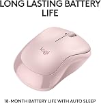 Logitech M240 Silent Bluetooth Mouse, Wireless, Compact, Portable, Smooth Tracking, 18-Month Battery, for Windows, macOS, ChromeOS, Compatible with PC, Mac, Laptop, Tablets - Rose