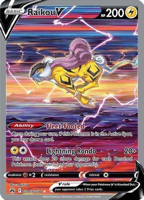 Pokémon - Raikou V GG41/GG70 - Crown Zenith - Galarian Gallery - Ultra Rare Alternate Art Trading Card - Single Card - 1