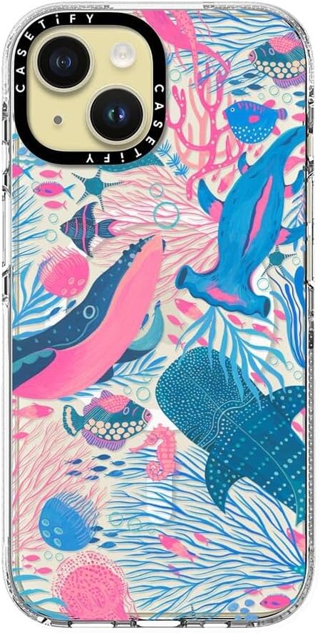 CASETiFY Clear iPhone 15 Case [Not Yellowing / 6.6 ft. 3X Military Grade Drop Protection/Magsafe] - Under The Sea - Clear