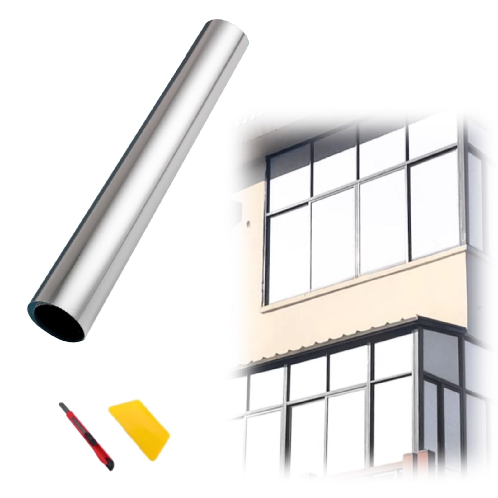 Espejo Unidireccional Lámina Protector Solar Privacidad, Anti UV Lámina Película De Aislamiento, Lámina Solar Protectora De La Privacidad, Vinilo Ventana Deorativos Anti Calor Y UV, No Adhesiva(60*900