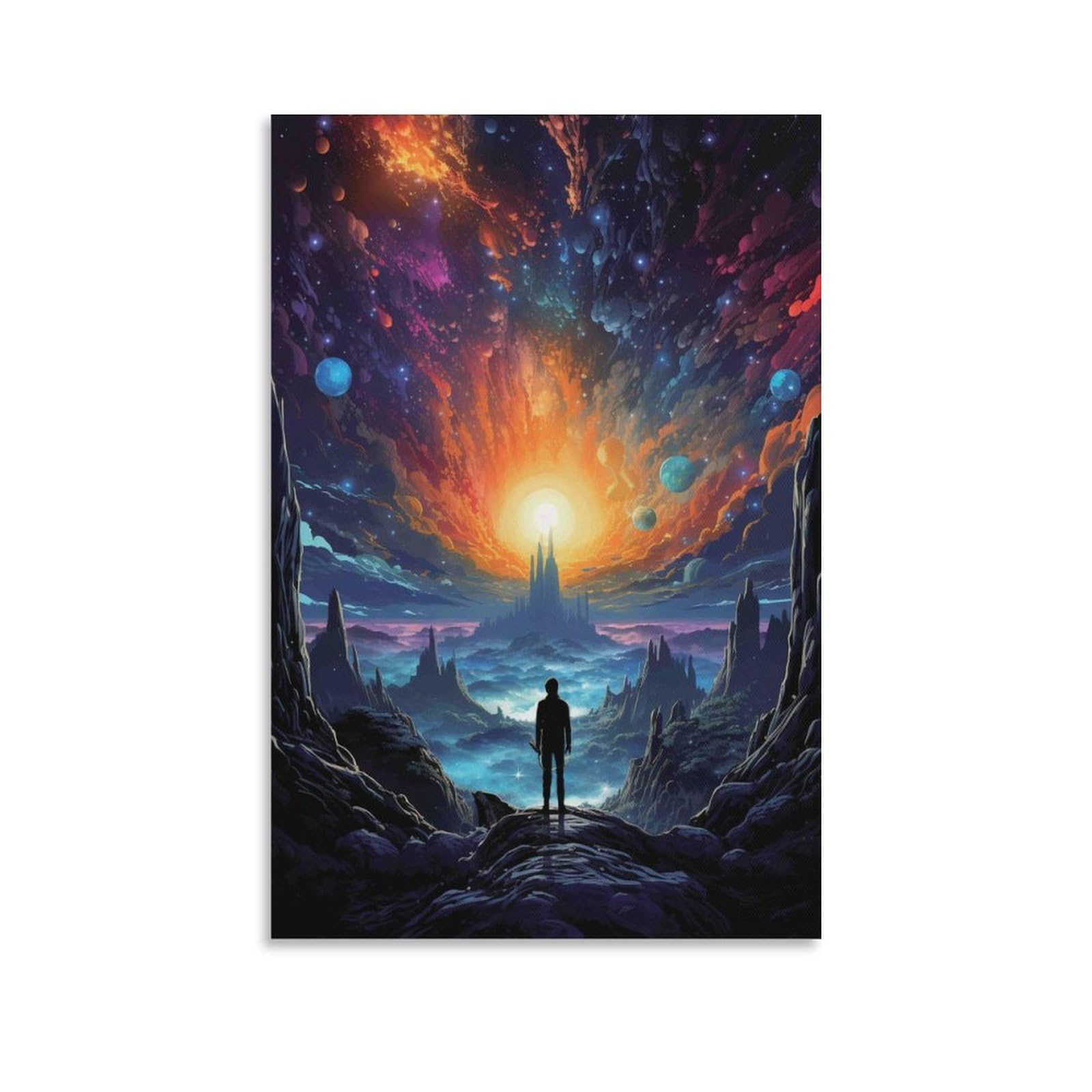 Galaxy Starry Sky 3D Printed Canvas Wall Art Cosmic Nebula Decor nan
