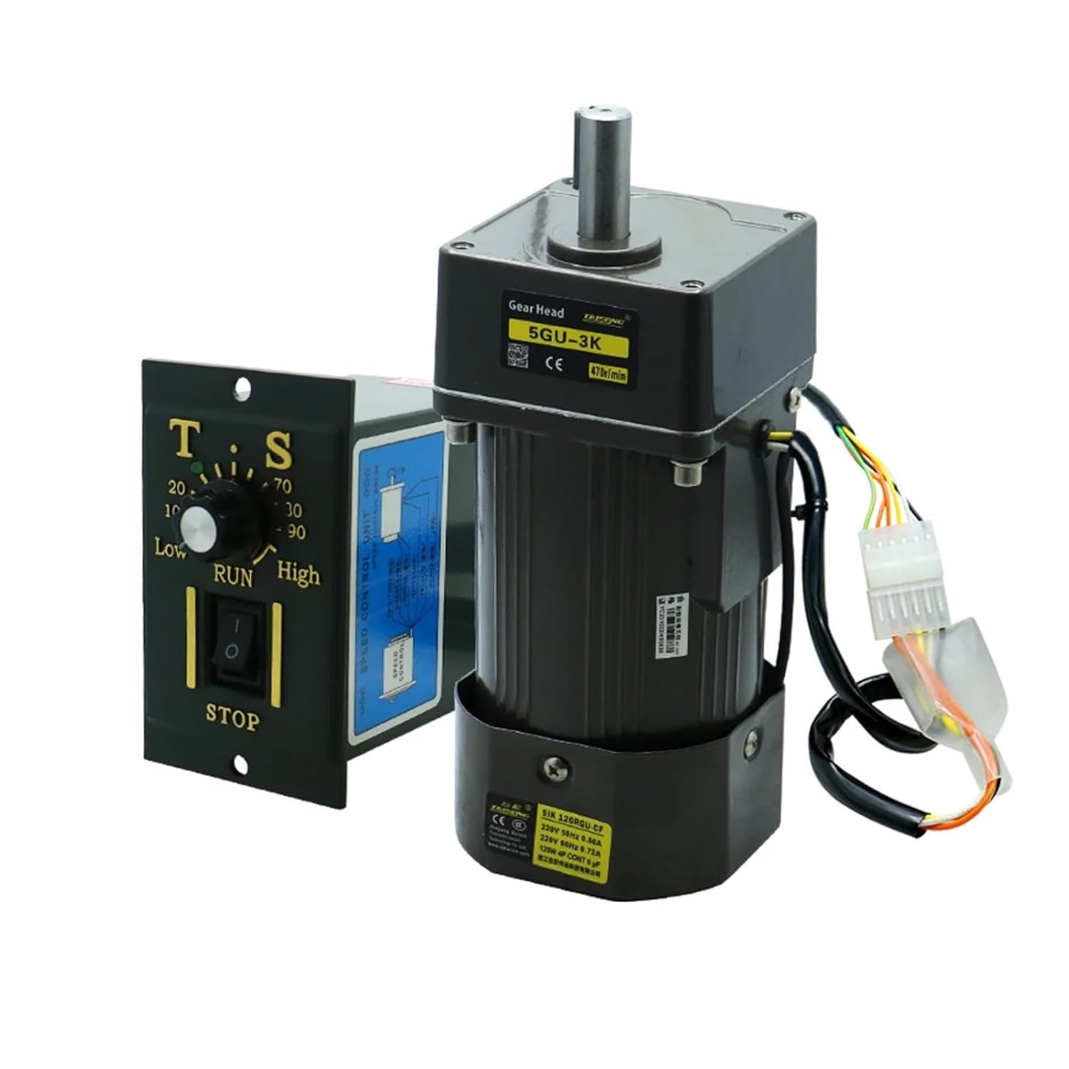 1pcs 120W Micro AC Motor 220v 50/60hz Asynchronous Motor Induction Motor Shaft 15mm 12mm for Packaging Machine Adjustable Speed Motor(0-14RPM)