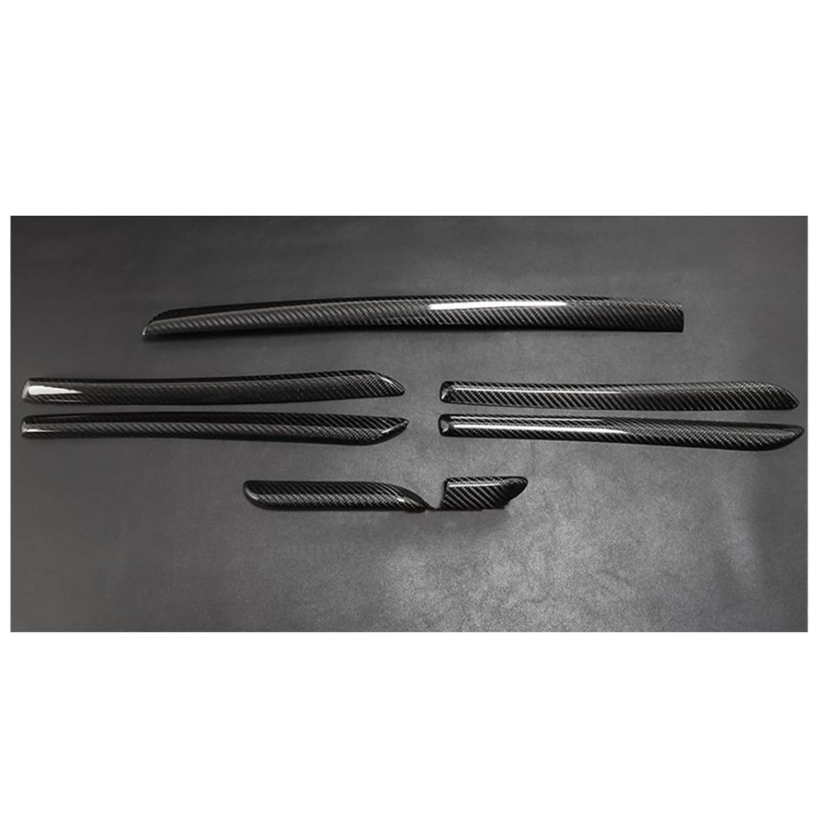Carbon Fiber Interior Stickers for A3 8V S3 RS3 2014-2018 LHD Car Interior Center Console Gear Shift Strip Door Panel Cover Trim Carbon Fiber(Glossy Carbon 7pcs)