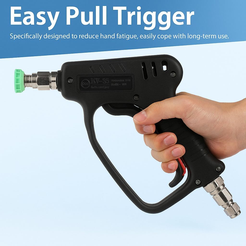 Pressure Washer Short Gun, 5000 PSI/10.5 GPM High Power Washer Spray Gun with 3/8'' Swivel Quick and M22-14mm Connect for Foam Cannon Car Wash - Image 5