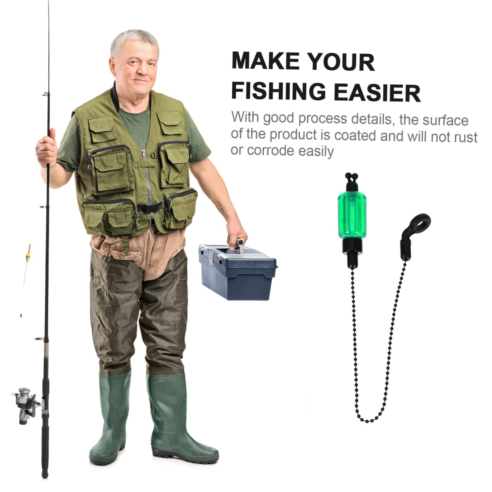 Happyyami Fishing Bite Alarm Clip Indicator Sensitive Fish Strikes Alert for Day Night Fishing Durable Resistant Design Essential Fishing Gear for Anglers