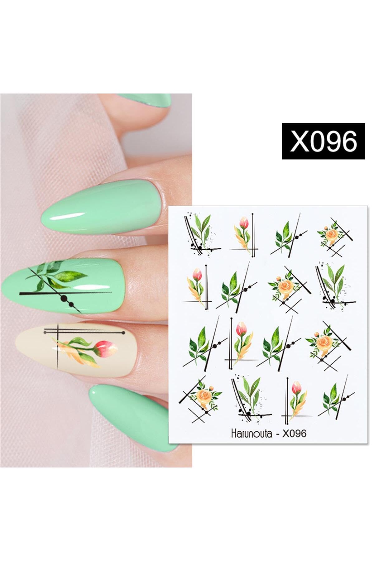 Tırnakmania Su Transferli Nail Art Sticker X096 (52340-16) 3937