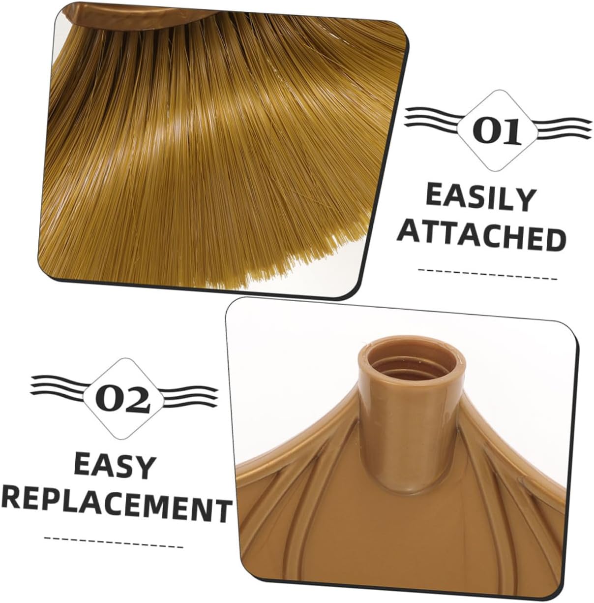 2pcs Plastic Broom Replacement Head for Versatile Cleaning of High Ceilings and Hard to Reach Areas for Indoor Outdoor Home Accessory for Pet Hair Removal