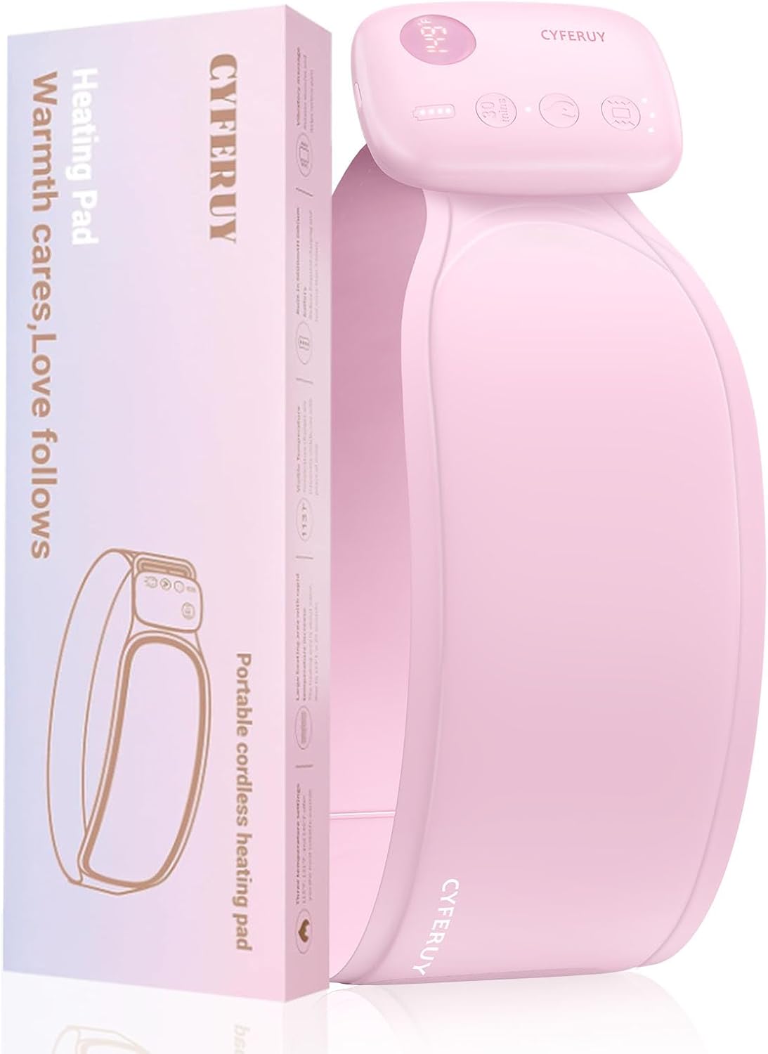 Upgrade Portable Heating Pad for Period Cramps, 5000mAh Portable Cordless Menstrual Heating Pad to Pain Relief, Cramps, Muscles, 400cm² Large Soft Heating Area, Gift for Women Girls