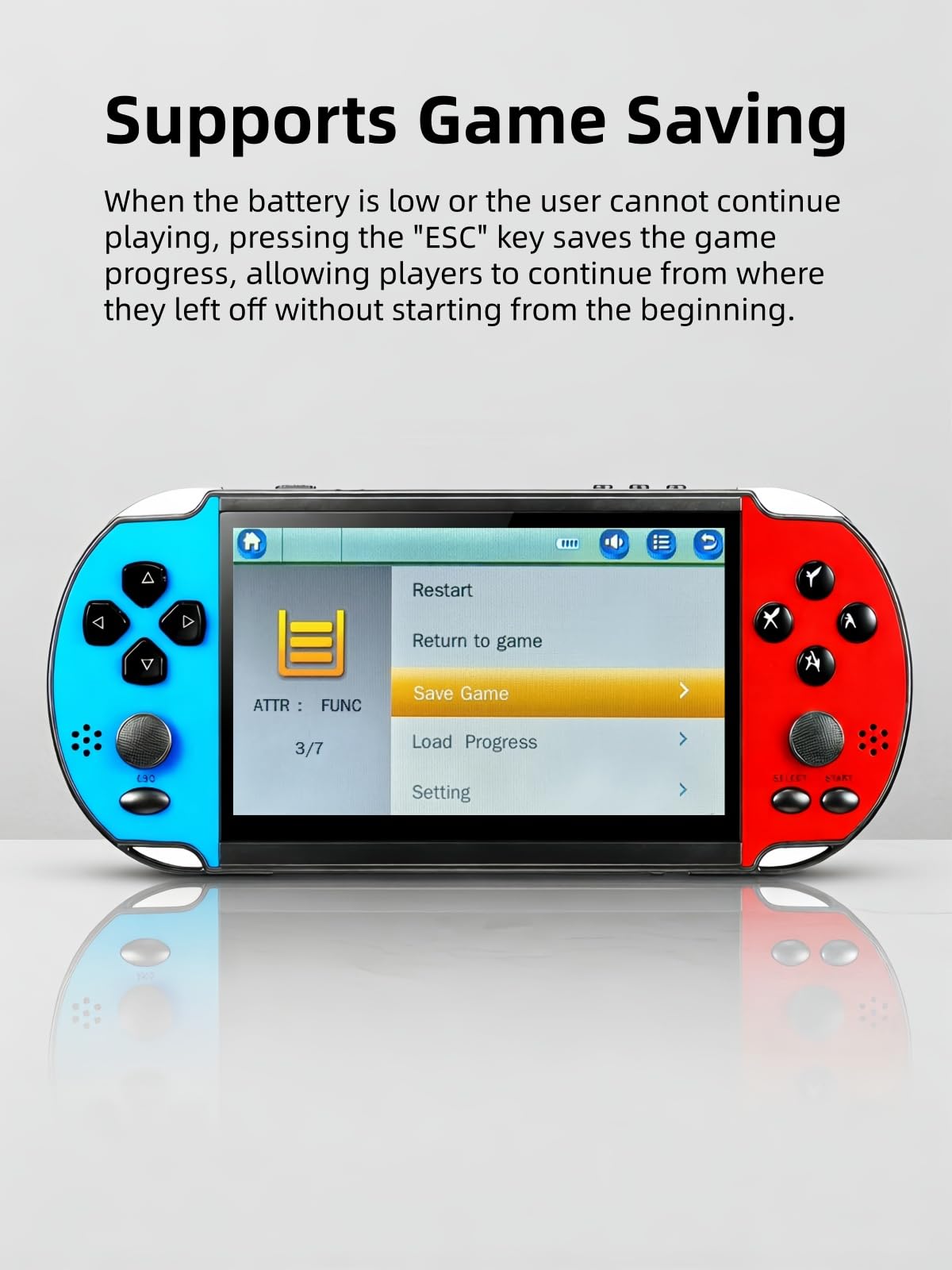 Consola de videojuegos MP4/MP3 de 5.1 pulgadas, múltiples emuladores, juegos retro clásicos integrados, consola portátil de mano, perfecta para cumpleaños, al aire libre, viajes, ocio y