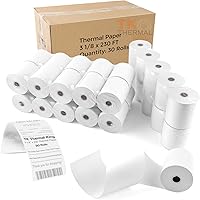 Vista 18 de (50 rollos) Papel térmico de 2 1/4 pulgadas x 230 pies, papel de recibo POS para caja registradora de negocios minoristas, se adapta a la mayoría