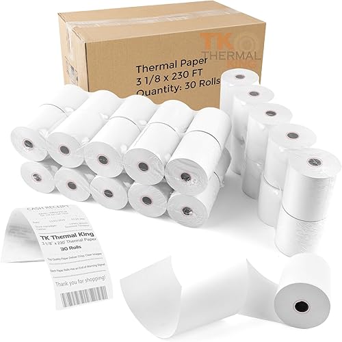 Miniatura 17 de (10 rollos) Papel térmico de 2 1/4" x 165', papel de recibo POS para caja registradora de negocio minorista, se adapta a la mayoría de terminales