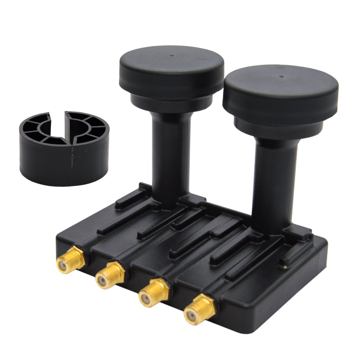 PremiumX Monoblock Quad LNB 0,1 dB para Sat Bowl Astra 19,2 ° Hotbird 13° 4 participantes 4 boquillas de goma 8 conectores F