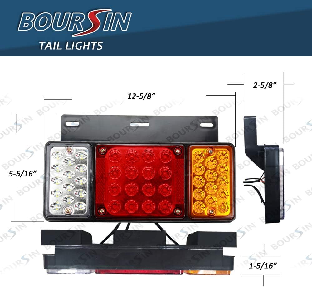 Boursin 12V LED Tail Light For Isuzu NPR NPRHD NKR NHR NRR FSR FRR GMC W Series Elf Truck Rear Lamp 1984- Taillight Assembly Waterproof level IP66 (Pair) Plastic
