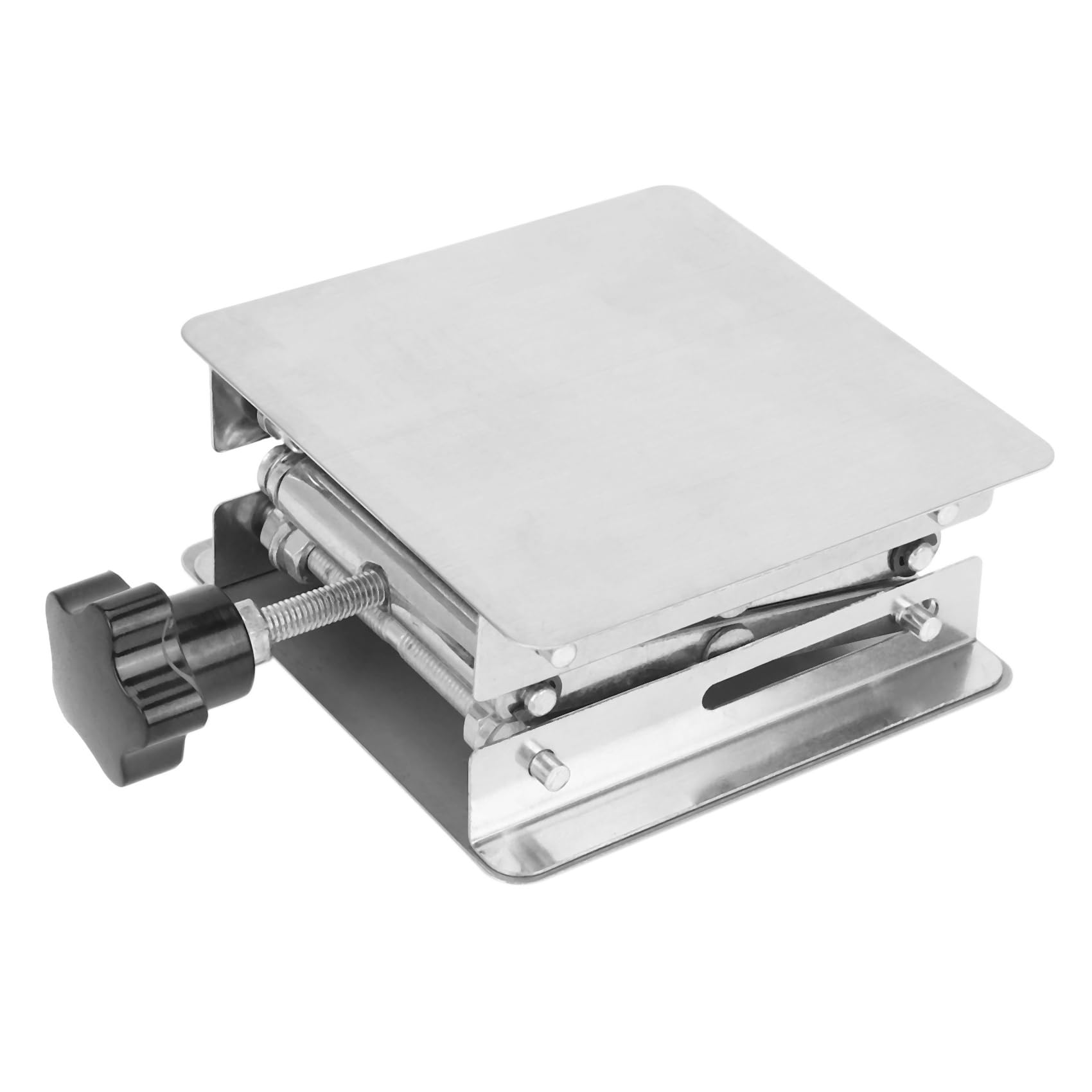 3X Laboratorio Scientifico Jack-100 X 100Mm In Acciaio da Laboratorio Stand Rack da Tavolo Scissor Lab-Lift Lifter per Esperimento Scientifico