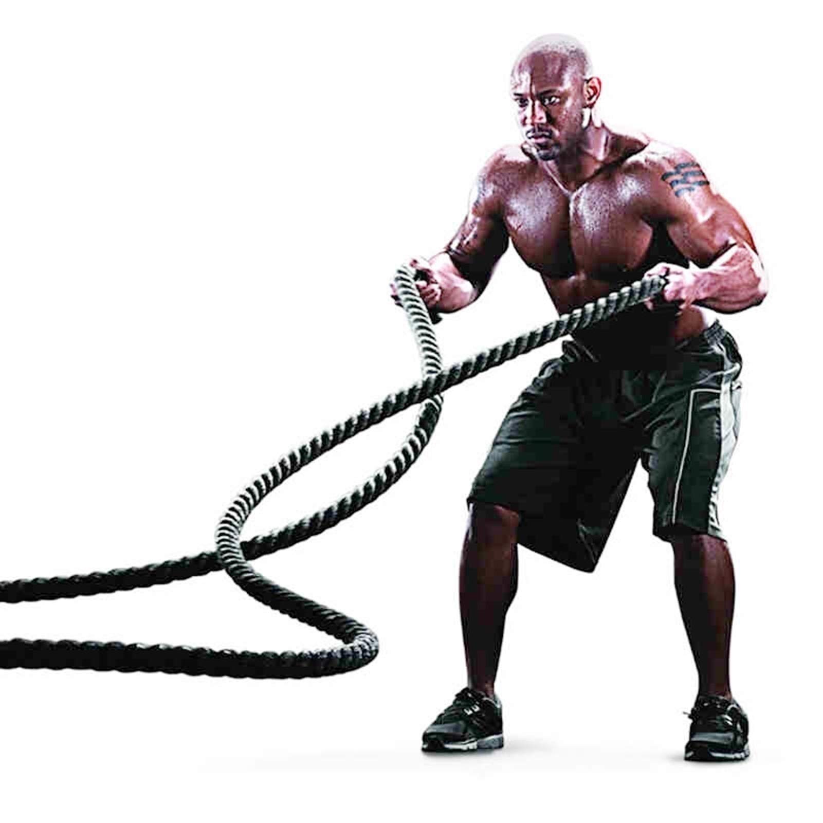 Battle Rope Hua Hochleistungs-Schlachtseil 38mm 15m, Fitnessseil, Outdoor-Sportfestigkeit Trainingseil Ist Für Männliche Und Weibliche Aerobische Übungen, Verschleißfest Und Komfortabel