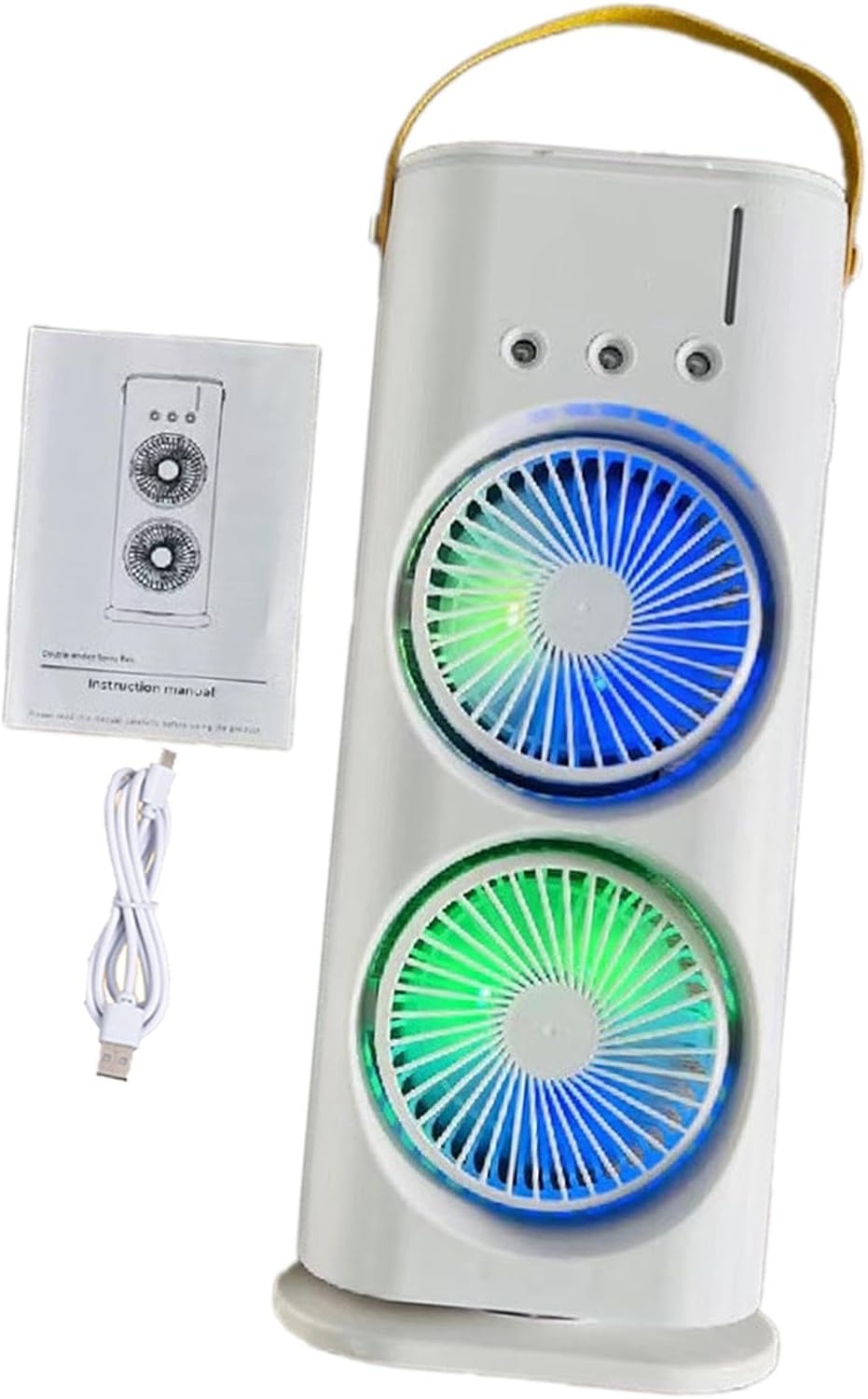 Portable Desk Fan 2 Air Circulation Cooling Fan Low Noise Small Tower Fan for Women Men Home Office Desktop Indoor Outdoor