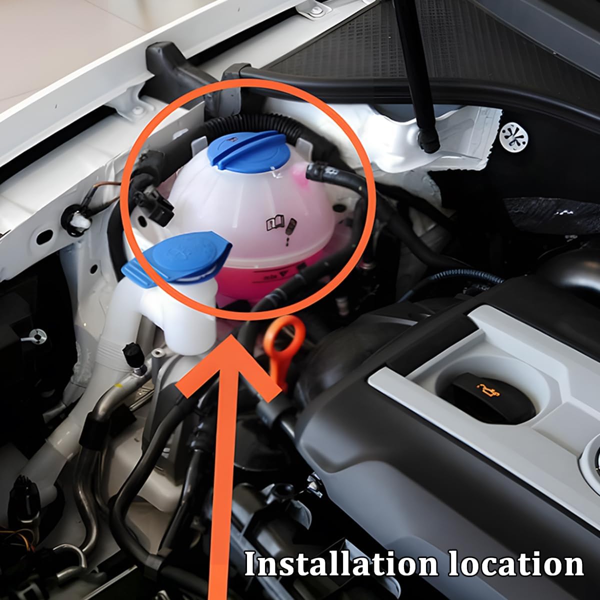 Car Coolant Reservoir Tank for OEM# 1K0121407A Jetta Passat Beetle | Vehicle coolant overflow expansion bottle with cap, screw-on cap design, engine compartment use, automotive replacement parts