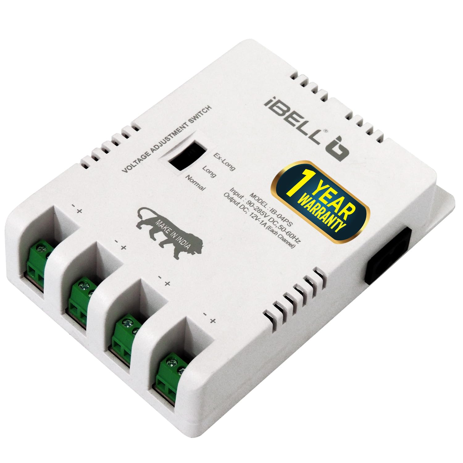 CP404 4 Channel SMPS for CCTV Output, Power Supply Adapter for up to 4 CCTV Cameras, White (Pack of 1)