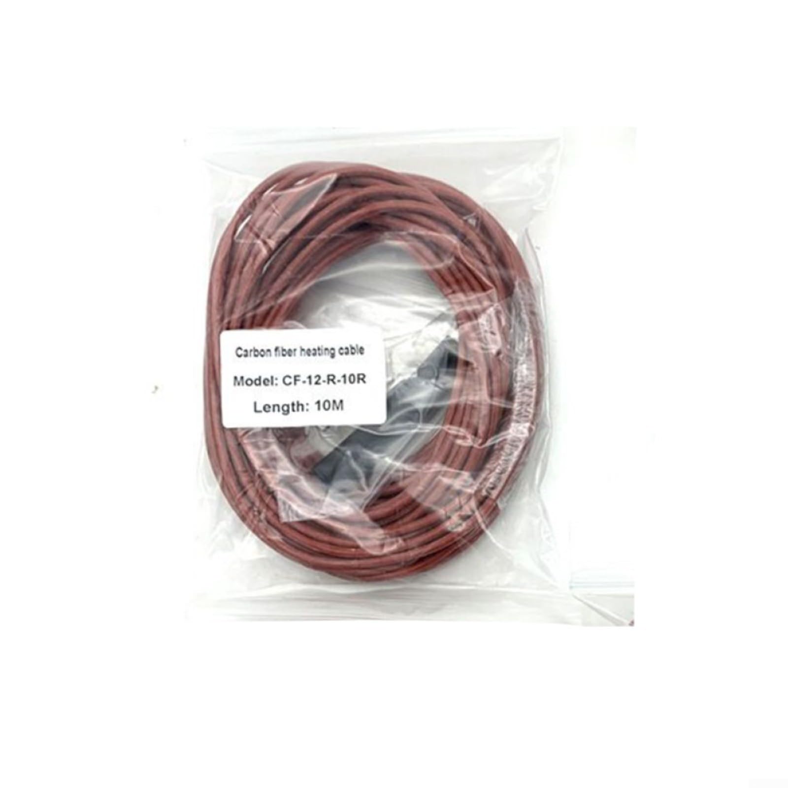 12K Carbon Fiber Heating Wire 33ohm/m, 200°C Red Silicone Rubber Insulated Heating Cable 100m for Infrared Underfloor Heating System(10m)