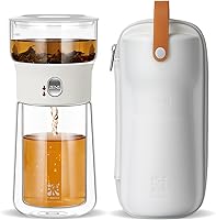 Vista 13 de ZENS Tetera infusora de té de vidrio moderna, tetera inteligente de un solo toque para difusores de té sueltos con taza aislada y kits de té