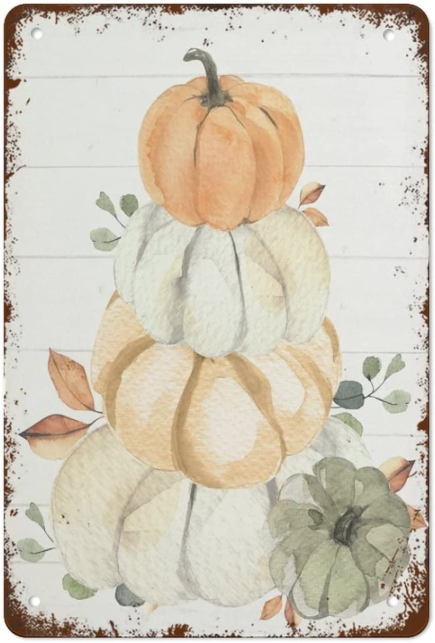 Kwqdozf Tin Sign-9 12X16inch Pumpkins Vintage Metal Aluminum Tin Sign Door Signs