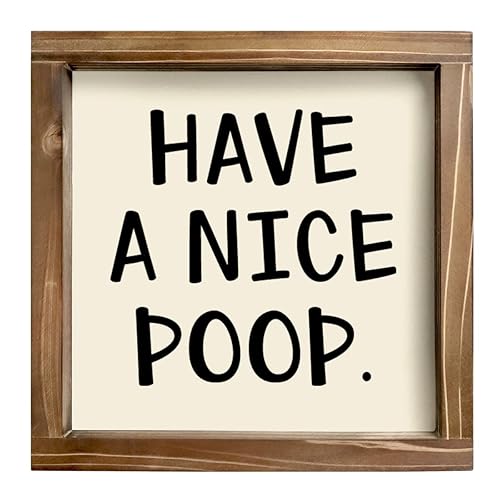 Kas Home Rustic Wood Funny Bathroom Wall Decor - Funny