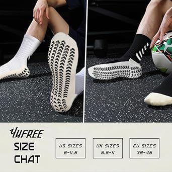 Men's Soccer Socks Grip Socks,Anti Slip Non Slip for Football Basketball Sports Grip Socks,4 Pair