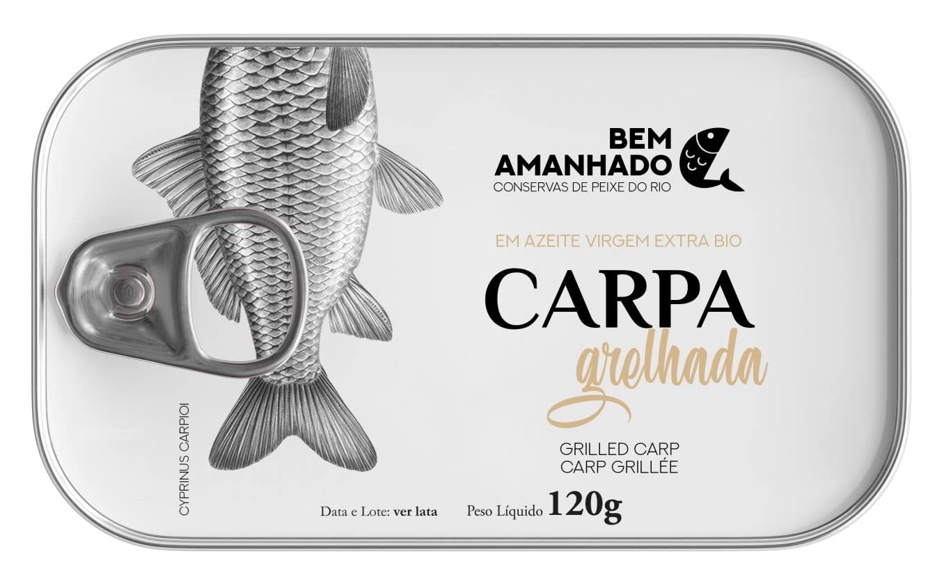 Bem Amanhado - Gourmet-Süßwasserfisch Gegrillter Karpfen (Cyprinus carpio) Biologisches natives Olivenöl extra - 3er Pack (3 x 120 gr)